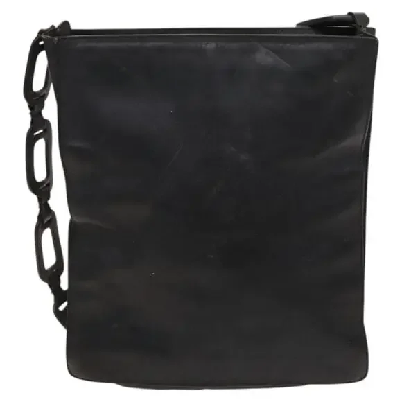 GUCCI Shoulder Bag Leather Black Gold - Picture 3 of 12